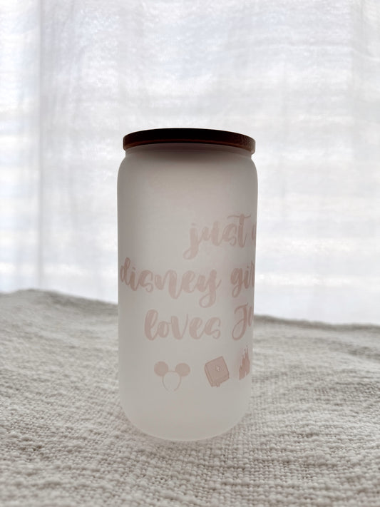 "Just A Girl Who Loves Jesus" Glass Cup