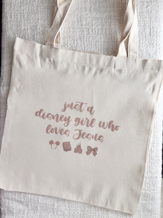 "Just A Girl Who Loves Jesus" Tote Bag