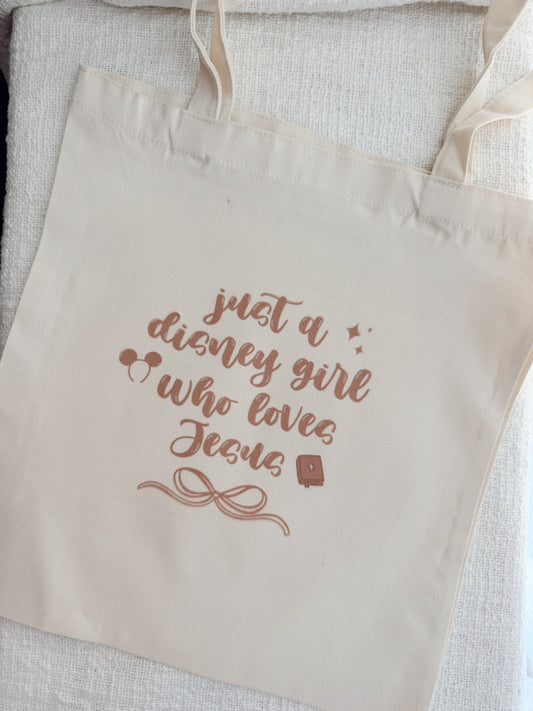 "Just A Girl Who Loves Jesus" Tote Bag V.2