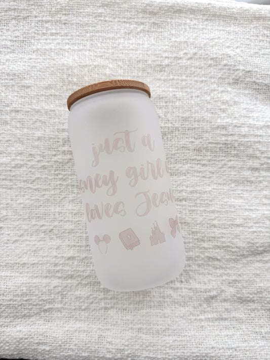 "Just A Girl Who Loves Jesus" Glass Cup