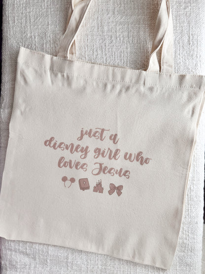 "Just A Girl Who Loves Jesus" Tote Bag