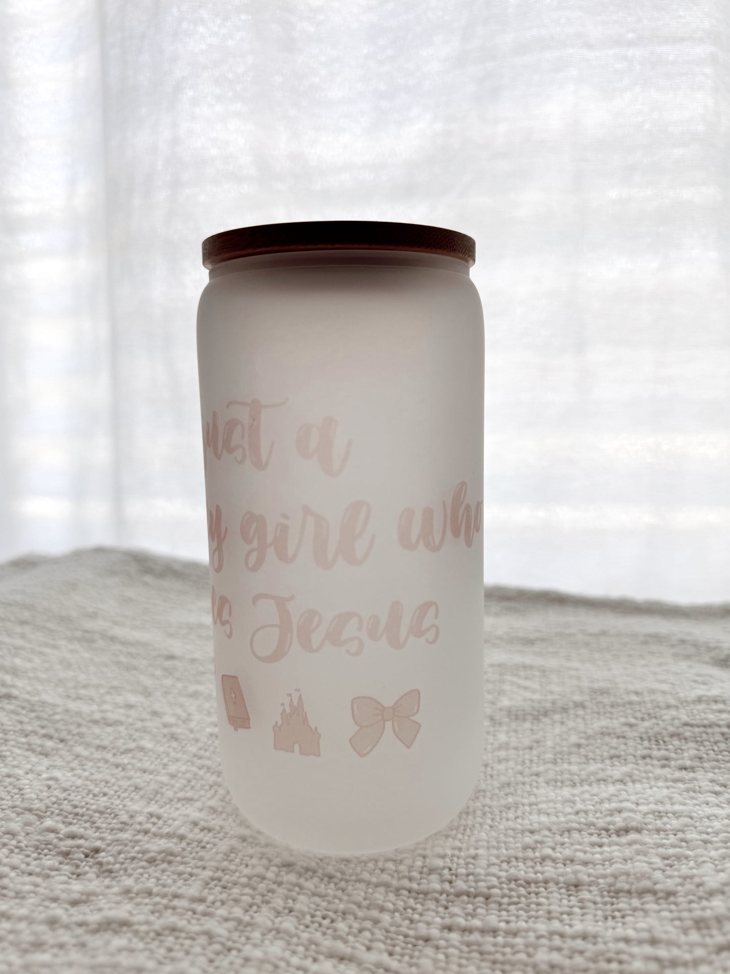 "Just A Girl Who Loves Jesus" Glass Cup